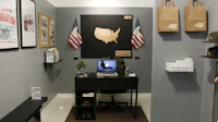 a desk in a room